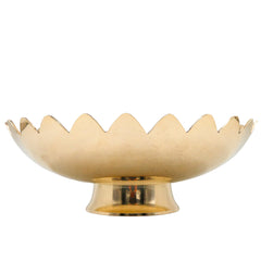 Handcrafted Brass Fruit Bowl, Peetal Pital Pittal Hitale Pittalam Decorative Center Table Bowl, Traditional Indian Dry Fruit & Dining Table Decor Bowl, Gold, 3.5 Inch, 1 Piece