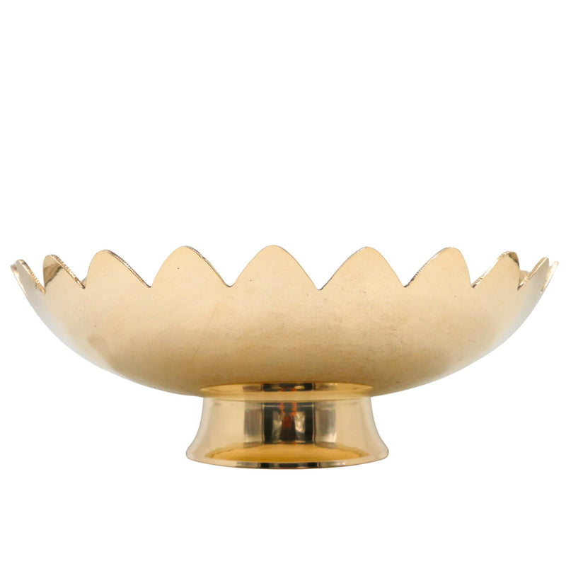 Handcrafted Brass Fruit Bowl, Peetal Pital Pittal Hitale Pittalam Decorative Center Table Bowl, Traditional Indian Dry Fruit & Dining Table Decor Bowl, Gold, 3.5 Inch, 1 Piece