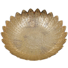 Handcrafted Brass Fruit Bowl, Peetal Pital Pittal Hitale Pittalam Decorative Center Table Bowl, Traditional Indian Dry Fruit & Dining Table Decor Bowl, Gold, 3.5 Inch, 1 Piece