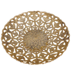 Handcrafted Brass Fruit Bowl, Traditional Peetal Pital Pittal Hitale Decorative Fruit Basket for Home, Kitchen & Dining Table, Antique Indian Brass Centerpiece Bowl, Gold, 2 Inch, 1 Piece