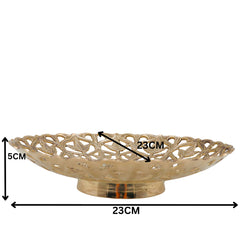 Handcrafted Brass Fruit Bowl, Traditional Peetal Pital Pittal Hitale Decorative Fruit Basket for Home, Kitchen & Dining Table, Antique Indian Brass Centerpiece Bowl, Gold, 2 Inch, 1 Piece