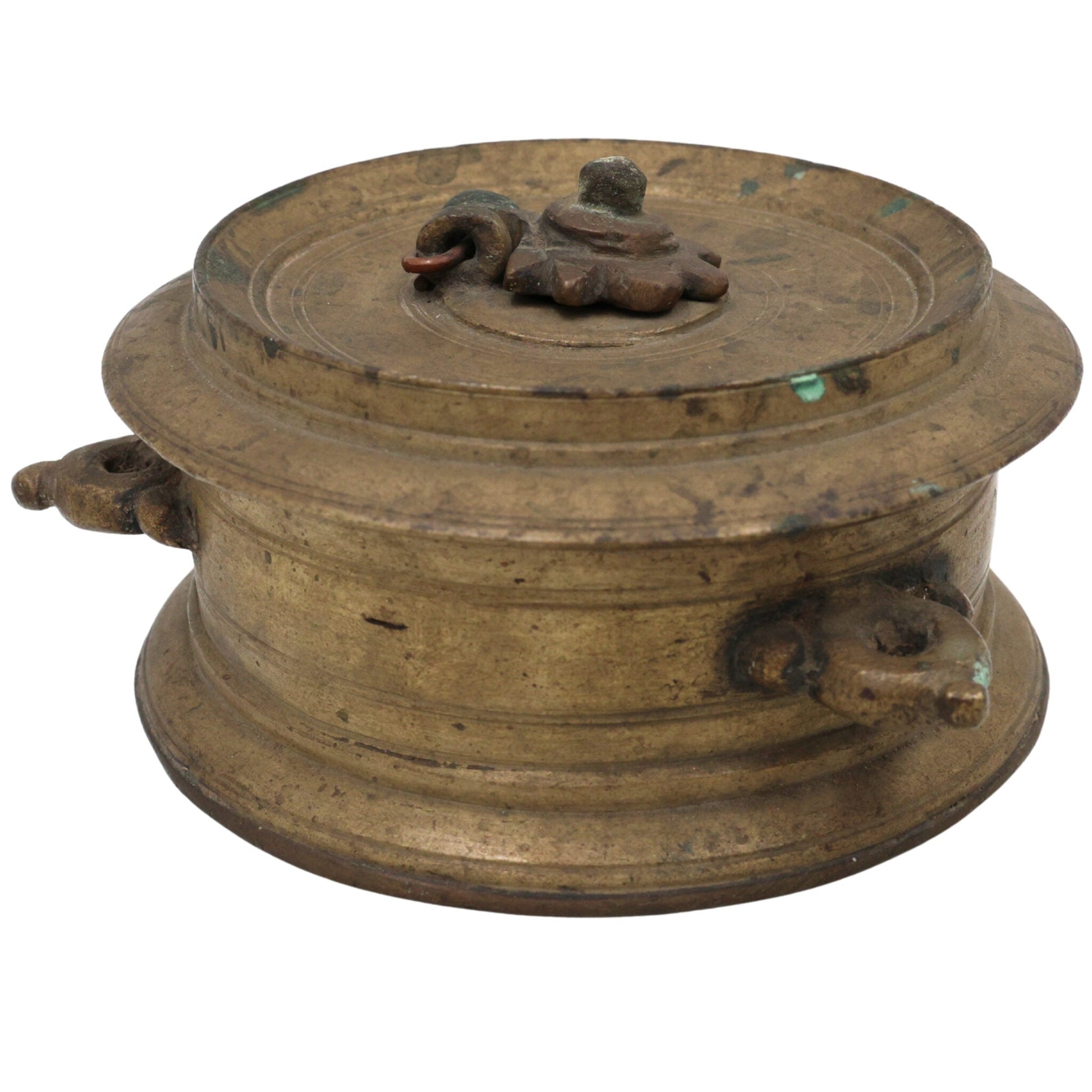 Vintage Brass Ink Pot, Peetal Kalam Daani, Antique Pital Ink Well, Handmade Traditional Indian Writing Ink Jar, Brown, 2.5 Inch, 1 Piece