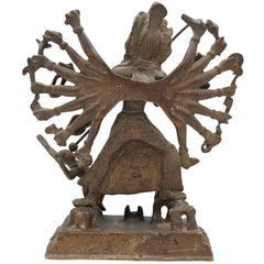 Brass Durga Idol, Antique Durga Murti, Handcrafted Shakti, Mahadevi, Jagadamba Statue for Home Temple & Pooja Decor, Brown, 10 Inch, 1 Piece