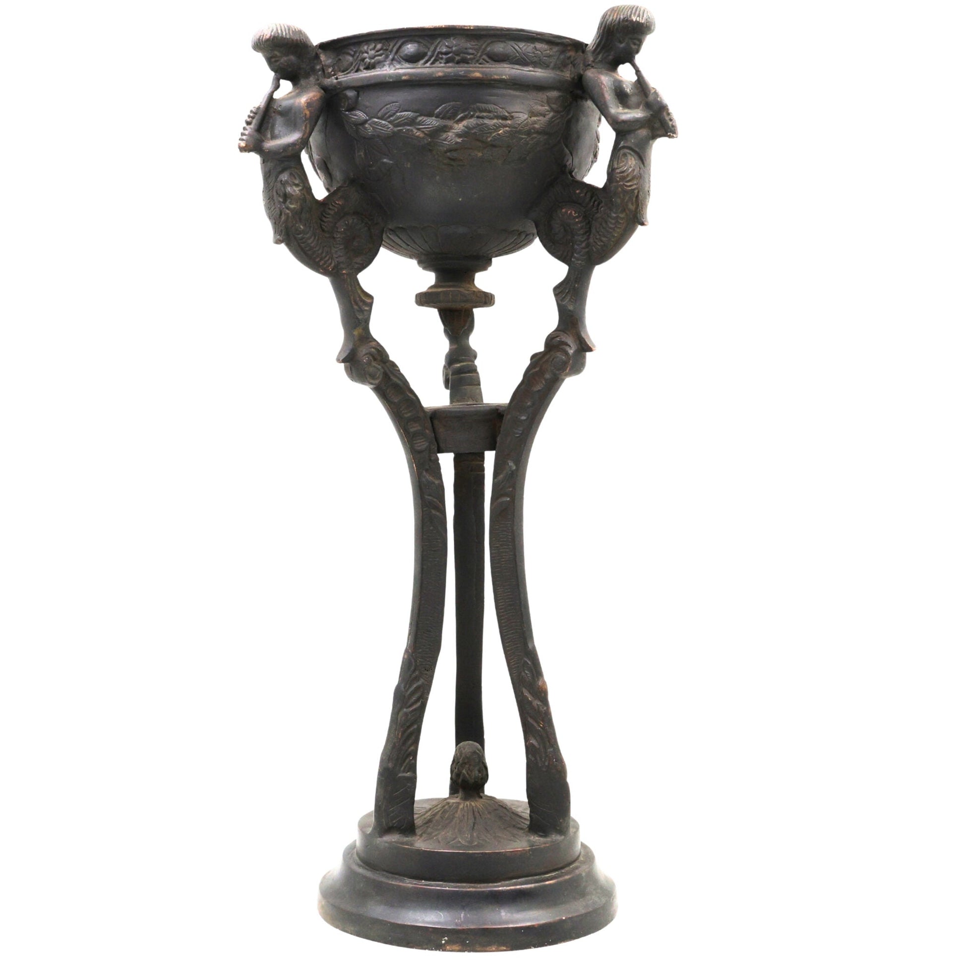 Antique Brass Nouveau Planter / Peetal Pittal Planter, Designer Brass Indoor & Pooja Decor, Brown, 15.5 Inch, 1 Piece