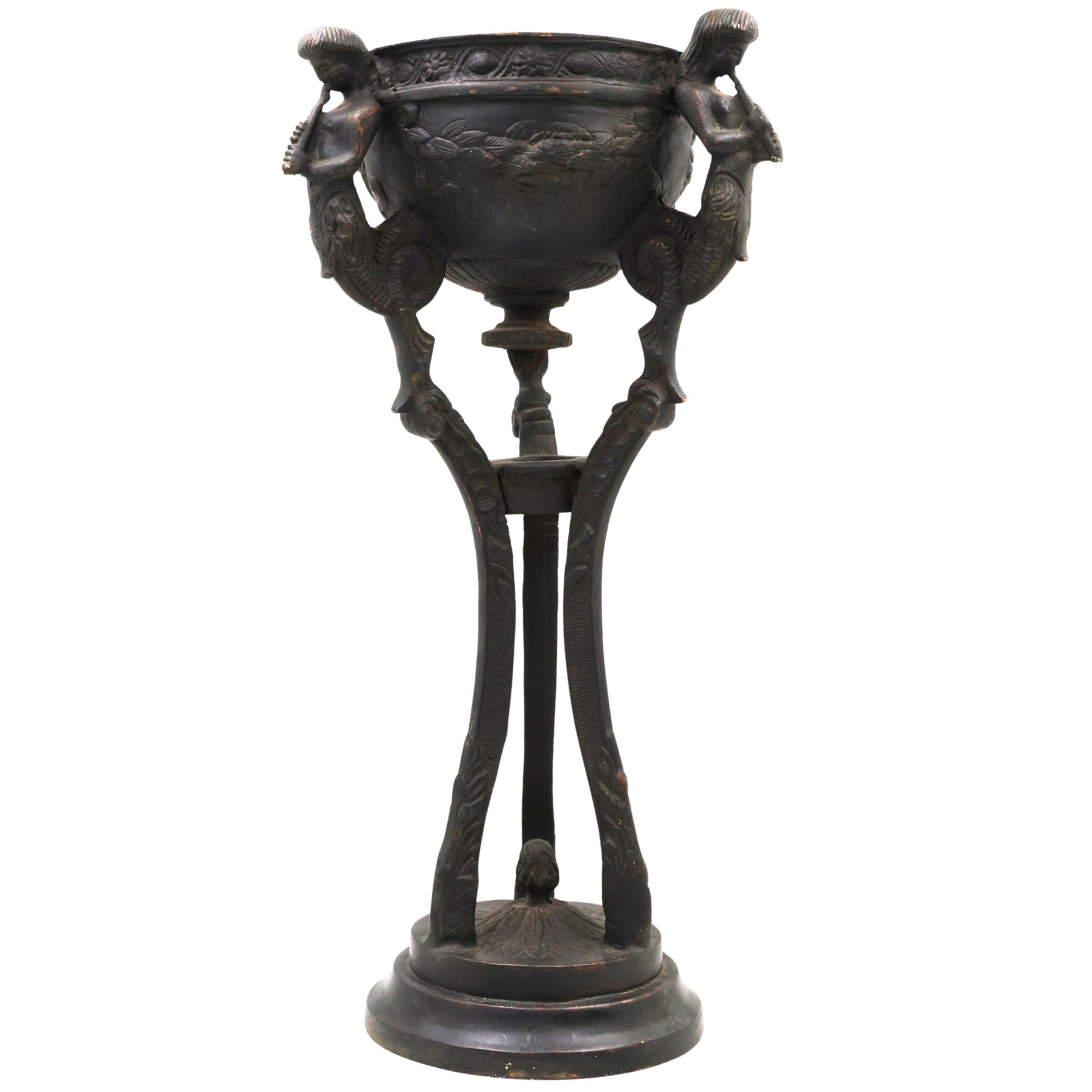 Antique Brass Nouveau Planter / Peetal Pittal Planter, Designer Brass Indoor & Pooja Decor, Brown, 15.5 Inch, 1 Piece