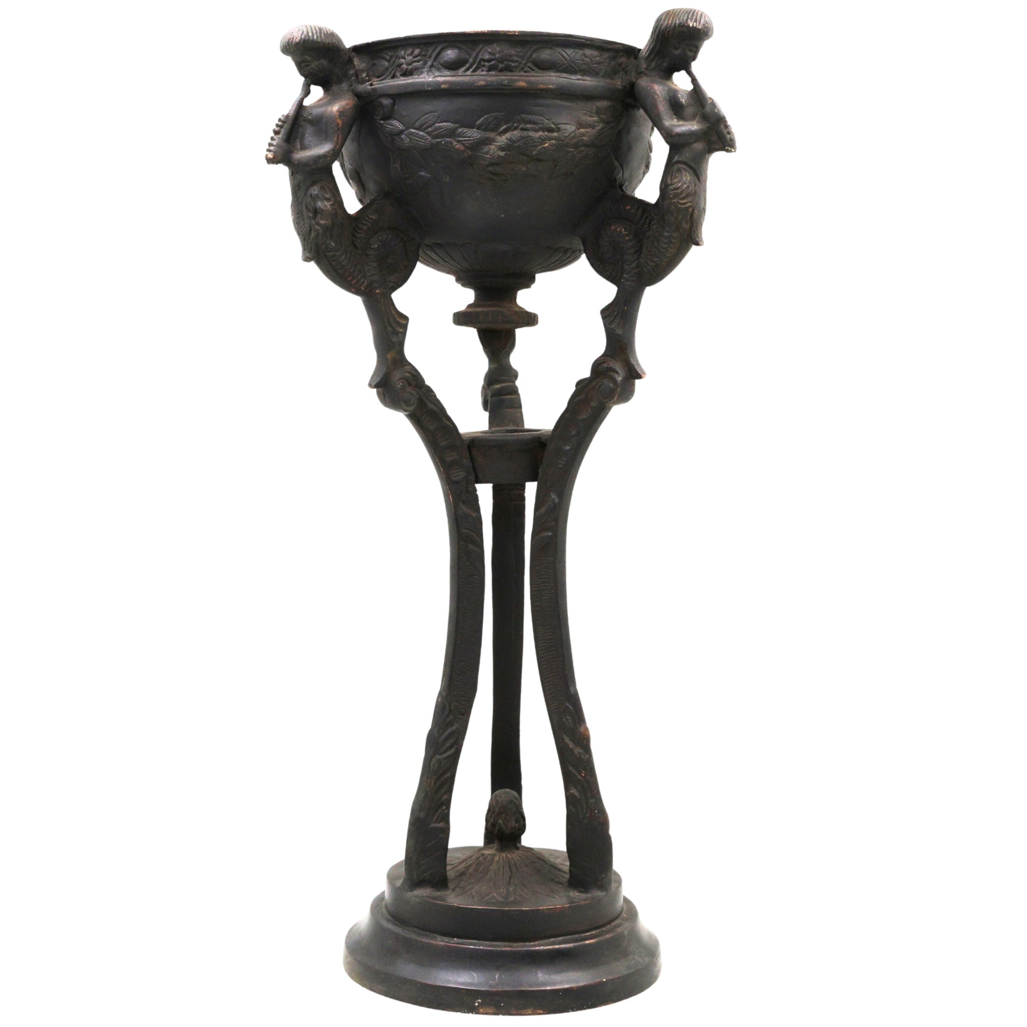 Antique Brass Nouveau Planter / Peetal Pittal Planter, Designer Brass Indoor & Pooja Decor, Brown, 15.5 Inch, 1 Piece