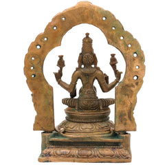 Bronze Mahalakshmi Idol, Panchaloha Lakshmi Murti, Kanchu Kansya Shri Devi Thirumagal Narayani Statue, Handcrafted Chola Art Goddess Lakshmi Figurine, Brown, 5 Inch, 1 Piece
