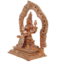 Handcrafted Bronze Mahalakshmi Idol, Panchaloha Shri Devi Thirumagal Kamala Lakshmi Murti, Kansa Kanchu Ashtadhatu South Indian Chola Art Statue, Gold, 5 Inch, 1 Piece