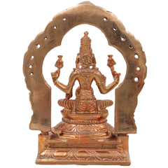 Handcrafted Bronze Mahalakshmi Idol, Panchaloha Shri Devi Thirumagal Kamala Lakshmi Murti, Kansa Kanchu Ashtadhatu South Indian Chola Art Statue, Gold, 5 Inch, 1 Piece