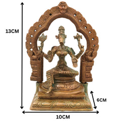 Handcrafted Bronze Varahi Devi Idol, Varahi Amman Murti, Panchami Varahi Statue, Dandanayaki Varahi | Chola Art Panchaloha Style Temple Sculpture, Brown, 5 Inch, 1 Piece