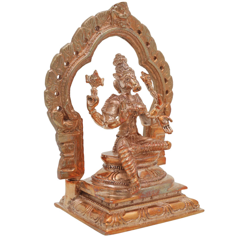 Bronze Varahi Devi Idol, Panchami Varahi Amman, Dandanayaki Varahi, Handcrafted Chola Art Panchaloha Statue for Pooja & Home Temple, Gold, 5 Inch, 1 Piece