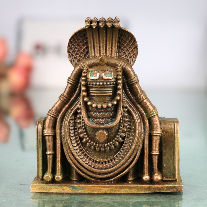 Bronze Shiva Lingam, Panchaloha Shivling, Kanchu Shiva Linga Idol, Chola Art Handcrafted Mahalingam Murti, Traditional South Indian Lingeshwara Linga, Brown, 3 Inch, 1 Piece