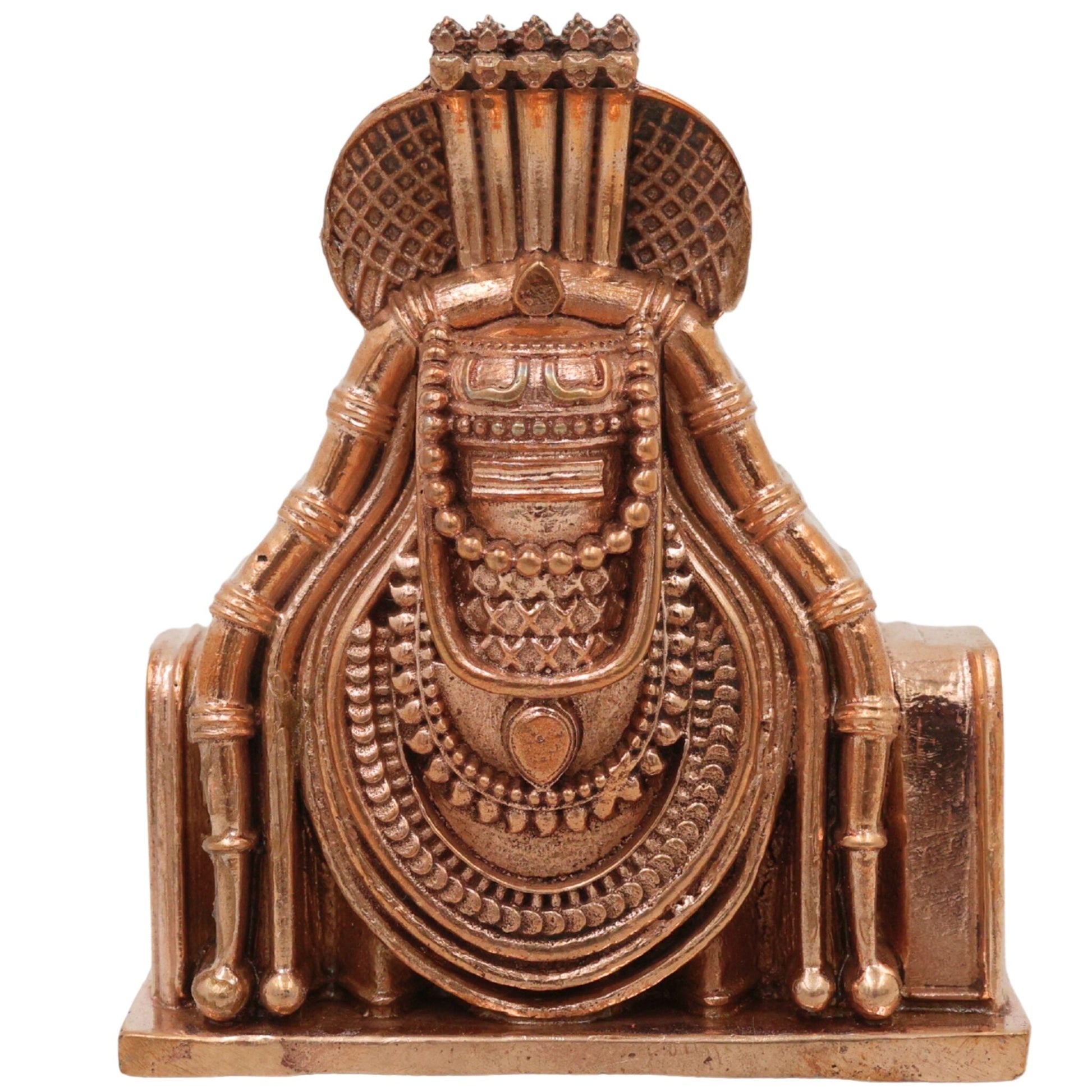 Handmade Bronze Shiva Lingam, Panchaloha Chola Art Shivling, Narmada Bana Lingam, South Indian Temple-Style Shivalinga Murti, Gold, 3 Inch, 1 Piece