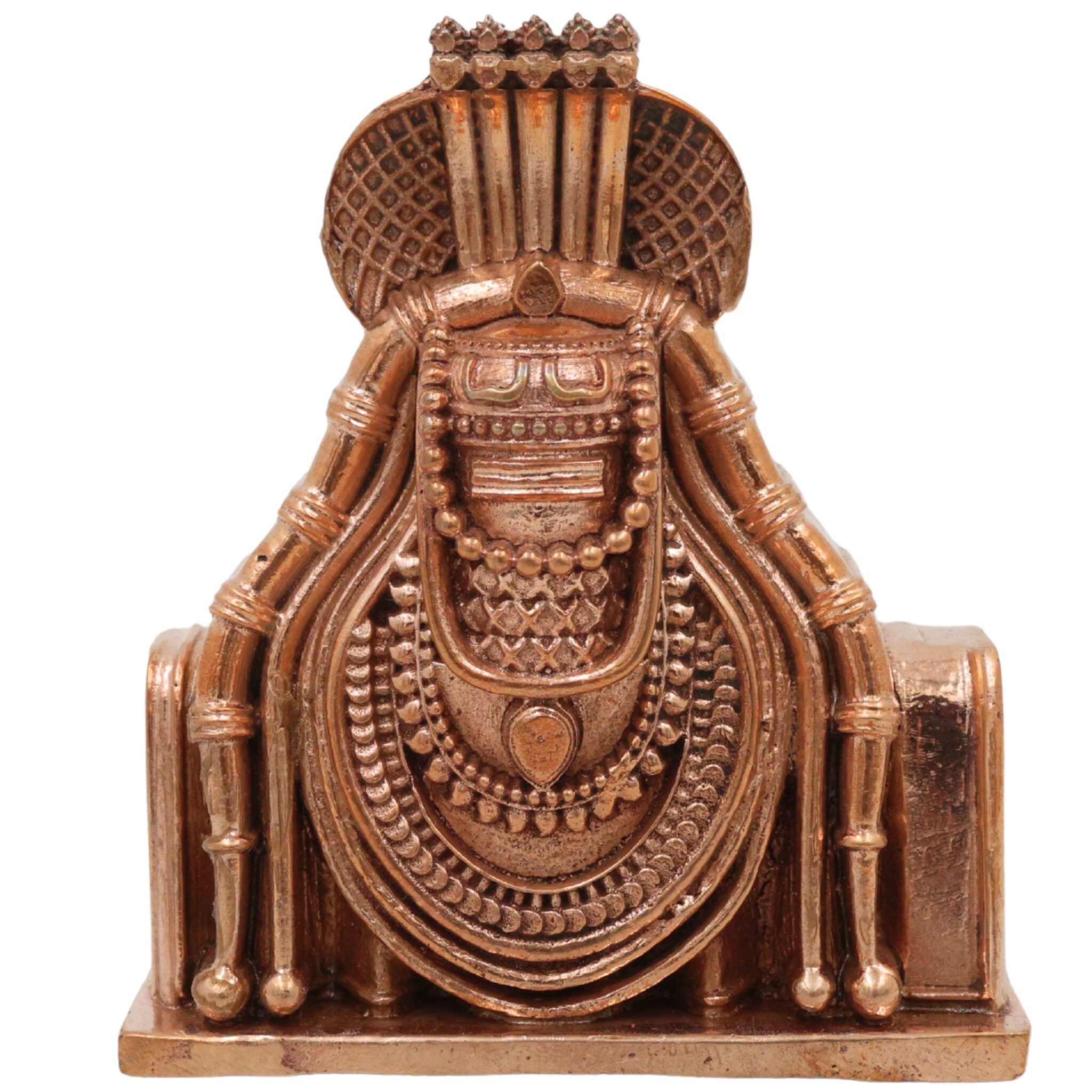 Handmade Bronze Shiva Lingam, Panchaloha Chola Art Shivling, Narmada Bana Lingam, South Indian Temple-Style Shivalinga Murti, Gold, 3 Inch, 1 Piece