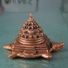 Copper Tortoise Shree Yantra Idol Kurma Sri Chakra Tamra Meru Kachua Yantra for Wealth Prosperity Vastu, Brown, 2 Inch, 1 Piece