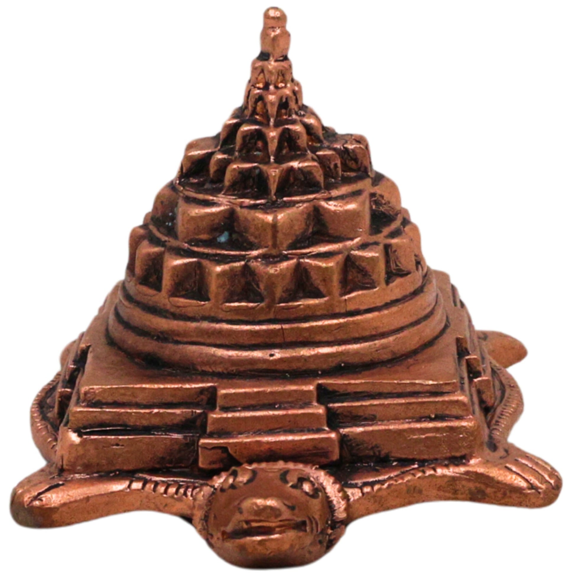 Copper Tortoise Shree Yantra Idol Kurma Sri Chakra Tamra Meru Kachua Yantra for Wealth Prosperity Vastu, Brown, 2 Inch, 1 Piece