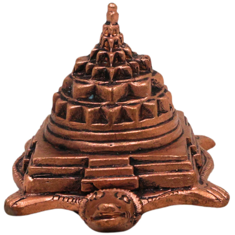 Copper Tortoise Shree Yantra Idol Kurma Sri Chakra Tamra Meru Kachua Yantra for Wealth Prosperity Vastu, Brown, 2 Inch, 1 Piece