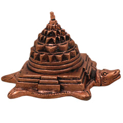 Copper Tortoise Shree Yantra Idol Kurma Sri Chakra Tamra Meru Kachua Yantra for Wealth Prosperity Vastu, Brown, 2 Inch, 1 Piece