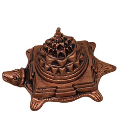 Copper Tortoise Shree Yantra Idol Kurma Sri Chakra Tamra Meru Kachua Yantra for Wealth Prosperity Vastu, Brown, 2 Inch, 1 Piece