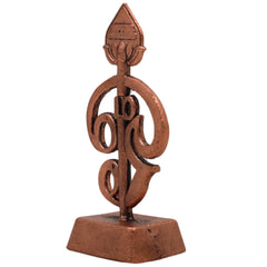 Copper Murugan Om Vel Idol, Subramanya Kartikeya Skanda Vel Symbol | Tamra Thamira Vel Murti for Pooja Decor Sculpture, Brown, 3 Inch, 1 Piece