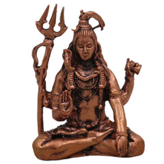 Copper Shiva Idol Tamra Mahadev Murti,  Handcrafted Shankar Rudra Neelkanth Statue for Puja Home Decor, Brown, 2 Inch, 1 Piece