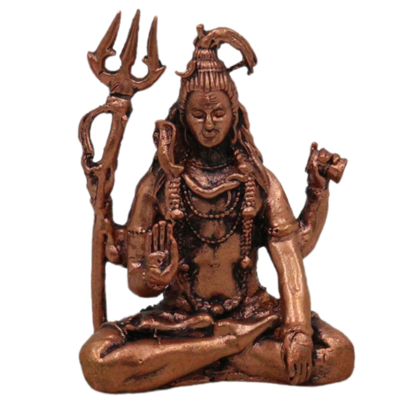Copper Shiva Idol Tamra Mahadev Murti,  Handcrafted Shankar Rudra Neelkanth Statue for Puja Home Decor, Brown, 2 Inch, 1 Piece
