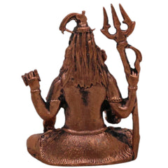 Copper Shiva Idol Tamra Mahadev Murti,  Handcrafted Shankar Rudra Neelkanth Statue for Puja Home Decor, Brown, 2 Inch, 1 Piece