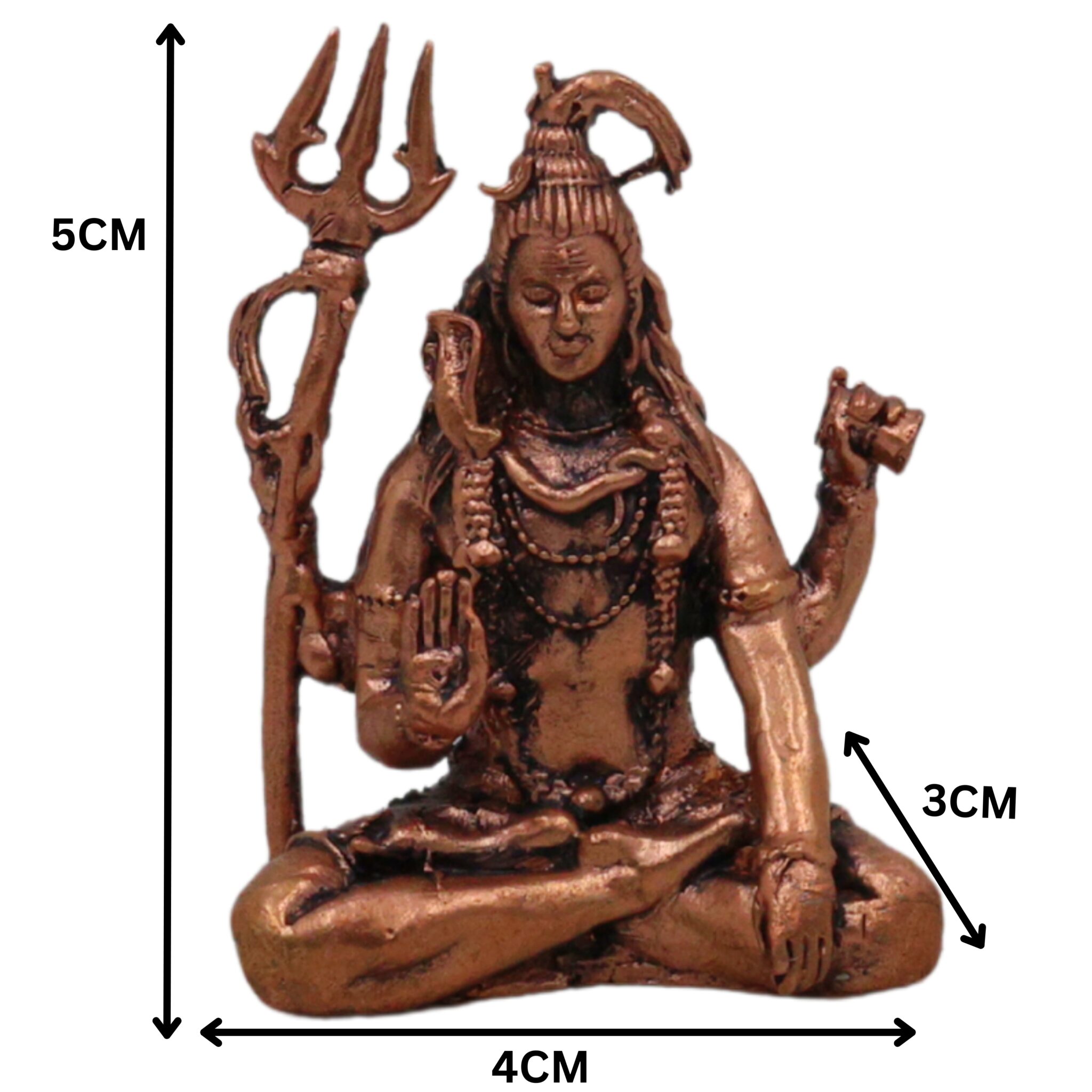 Copper Shiva Idol Tamra Mahadev Murti,  Handcrafted Shankar Rudra Neelkanth Statue for Puja Home Decor, Brown, 2 Inch, 1 Piece