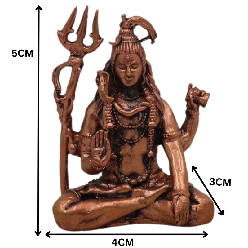 Copper Shiva Idol Tamra Mahadev Murti,  Handcrafted Shankar Rudra Neelkanth Statue for Puja Home Decor, Brown, 2 Inch, 1 Piece