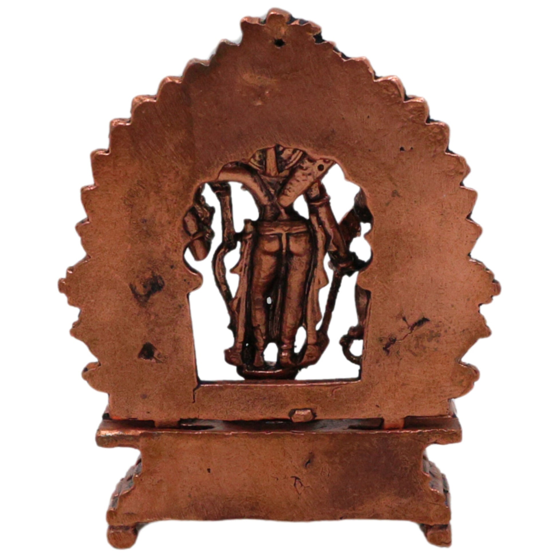 Copper Ram Darbar Idol Ram Parivar Murti Sita Ram Lakshman Hanuman Vigraham Tamra Ram Parivar Statue for Pooja Temple Home Decor, Brown, 3 Inch, 1 Piece
