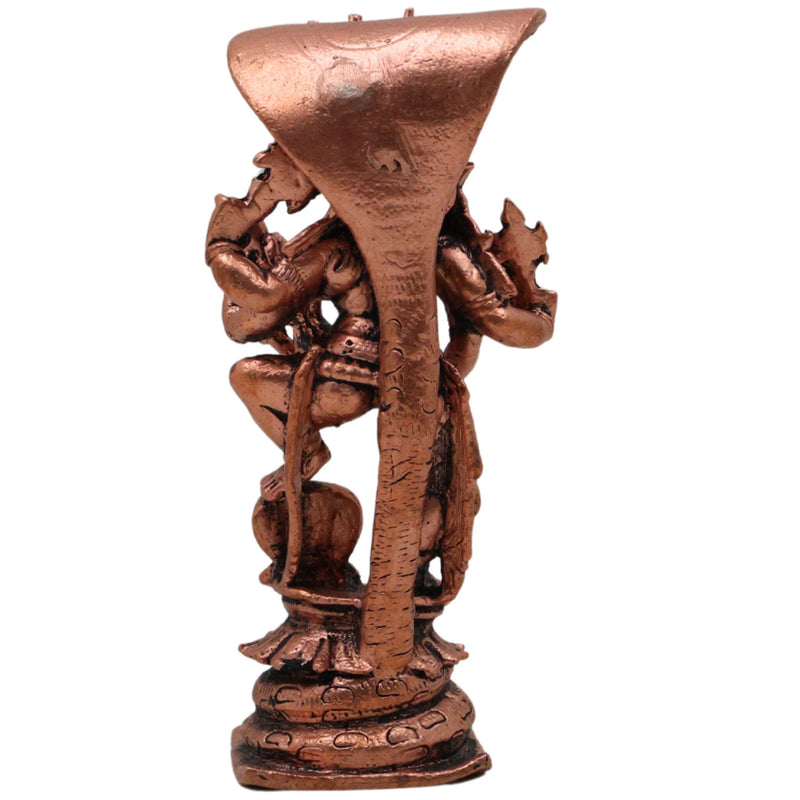 Copper Lakshmi Narasimha Idol, Tamra Narasimha Vigraham, Lakshmi Narsimha Murti for Pooja Home Decor, Narasimha Lakshmi Devata Statue, Brown, 4.5 Inch, 1 Piece