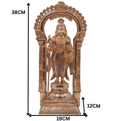 Bronze Raja Murugan Subramanya Kartikeya Skanda Shanmukha Idol | Traditional South Indian Kumara Sculpture for Home Temple Decor, Gold, 15 Inch, 1 Piece