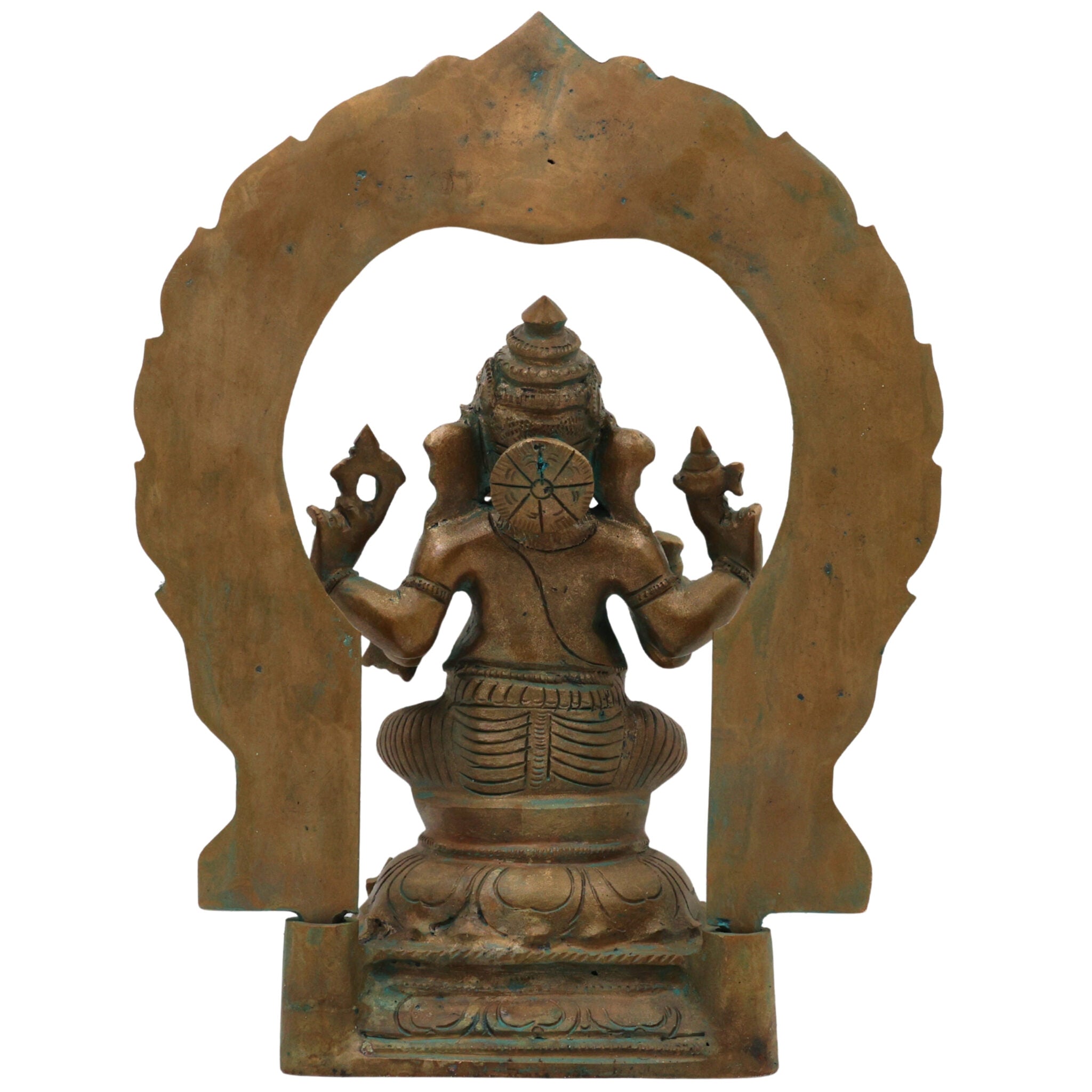 Bronze Ganesha Idol Vinayaka Ganapati Panchaloha Murti, Ekadanta Vighneshwar Lambodara Statue, Handcrafted Kansa Kanchu Panchdhatu South Indian Sculpture for Home & Temple, Brown, 10 Inch, 1 Piece