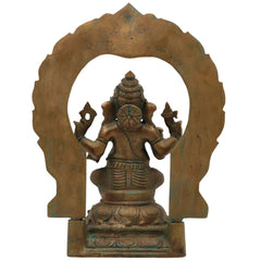 Bronze Ganesha Idol Vinayaka Ganapati Panchaloha Murti, Ekadanta Vighneshwar Lambodara Statue, Handcrafted Kansa Kanchu Panchdhatu South Indian Sculpture for Home & Temple, Brown, 10 Inch, 1 Piece