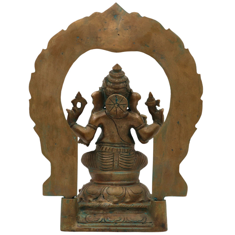 Bronze Ganesha Idol Vinayaka Ganapati Panchaloha Murti, Ekadanta Vighneshwar Lambodara Statue, Handcrafted Kansa Kanchu Panchdhatu South Indian Sculpture for Home & Temple, Brown, 10 Inch, 1 Piece