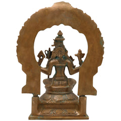 Bronze Raja Rajeshwari Idol Tripura Sundari Lalita Parameshwari Shodashi Mahatripurasundari Devi Sculpture | Traditional South Indian Goddess Statue for Home Temple Decor, Brown, 9.5 Inch, 1 Piece