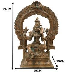 Bronze Raja Rajeshwari Idol Tripura Sundari Lalita Parameshwari Shodashi Mahatripurasundari Devi Sculpture | Traditional South Indian Goddess Statue for Home Temple Decor, Brown, 9.5 Inch, 1 Piece