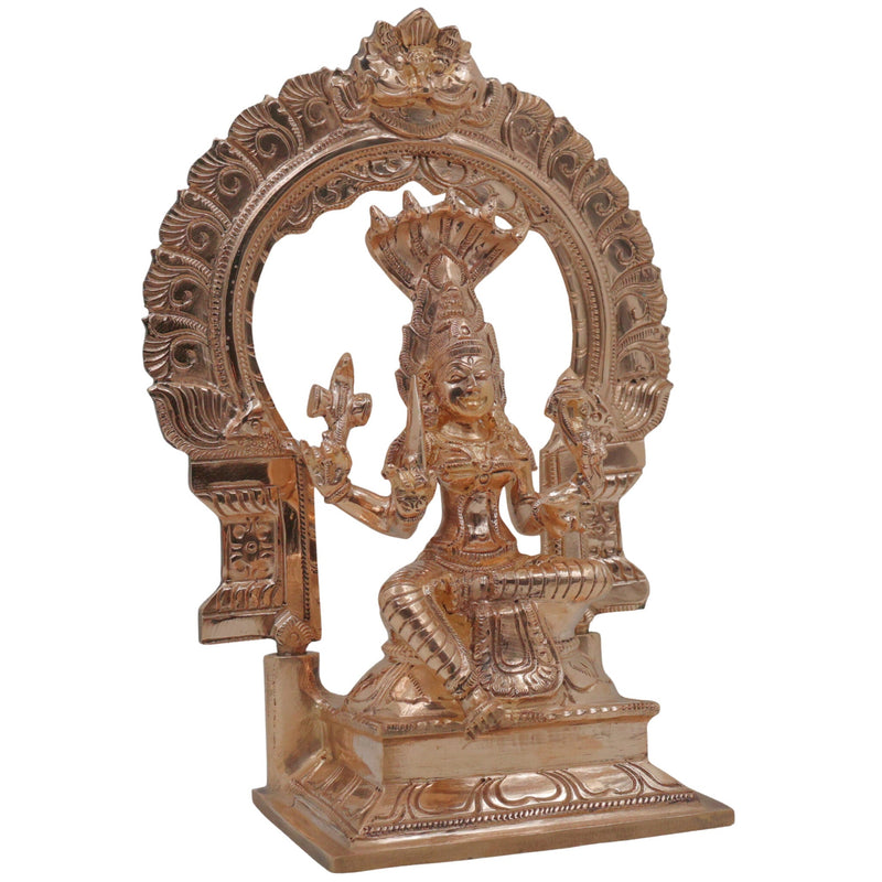 Bronze Mariamman Idol, Maari Amman | Samayapuram Mariamman | Yellamma Renuka Devi | Traditional South Indian Shakti Panchaloha Inspired Goddess Sculpture, Gold, 10 Inch, 1 Piece