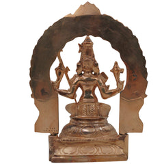 Bronze Raja Rajeshwari Idol Tripura Sundari Lalita Parameshwari Rajarajeshwari Devi Murti | Shodashi Sri Vidya Mahatripurasundari Goddess Sculpture | Handcrafted Panchaloha Style Statue, Gold, 8.5 Inch, 1 Piece