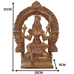 Bronze Raja Rajeshwari Idol Tripura Sundari Lalita Parameshwari Rajarajeshwari Devi Murti | Shodashi Sri Vidya Mahatripurasundari Goddess Sculpture | Handcrafted Panchaloha Style Statue, Gold, 8.5 Inch, 1 Piece