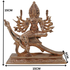 Bronze Arumuga Murugan Idol, Shanmukha Skanda Subramanya Kumaraswamy Vel Murugan Panchaloha Inspired Traditional South Indian Sculpture for Home Temple Decor, Gold, 6 Inch, 1 Piece