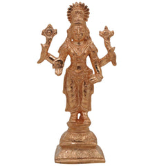 Bronze Vishnu Narayana Idol – Panchaloha Inspired Govinda Madhava Achyuta Padmanabha Murti for Home Temple, Spiritual Decor & South Indian Chola Art Craftsmanship, Gold, 6.5 Inch, 1 Piece