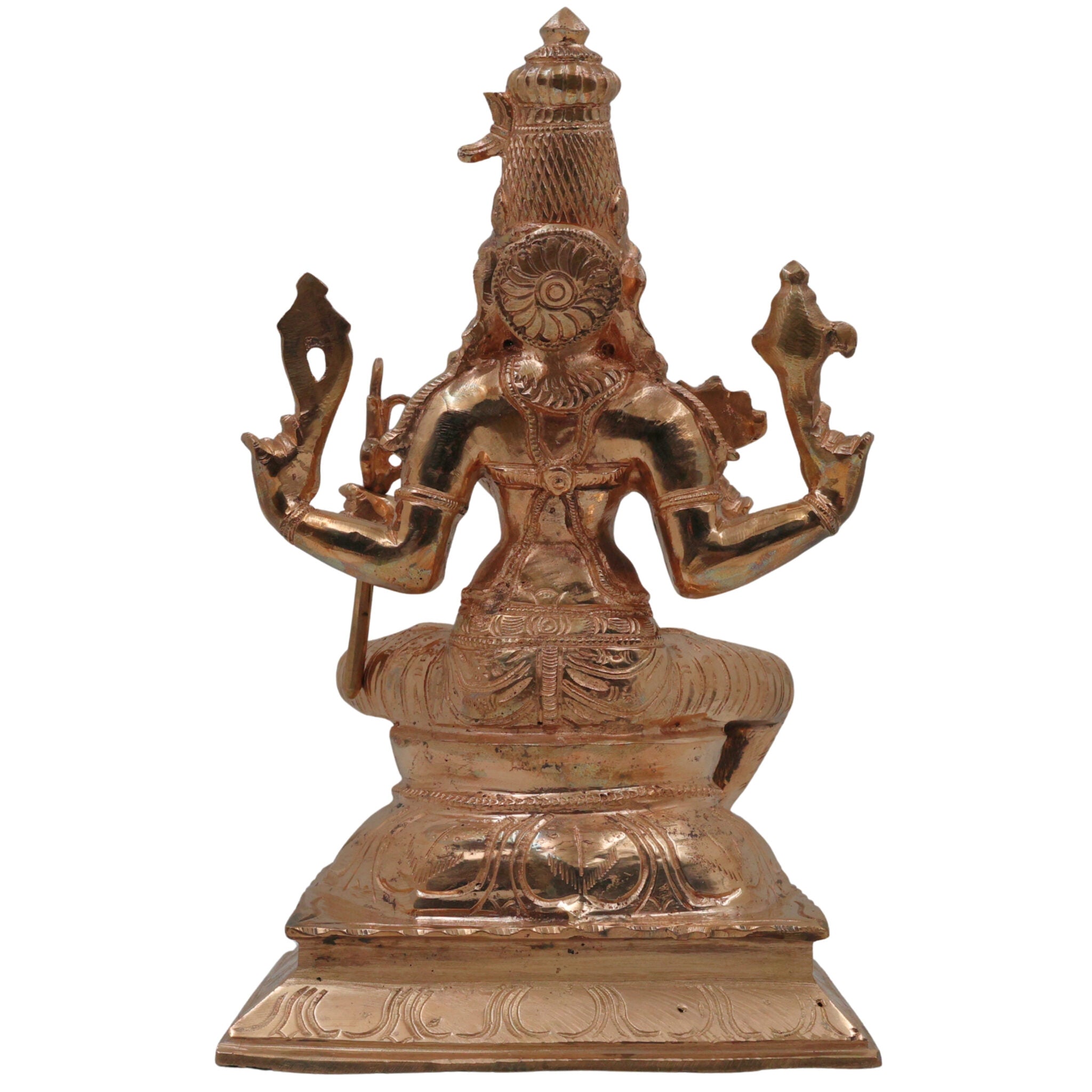 Bronze Raja Rajeshwari Idol | Sri Rajarajeshwari Tripura Sundari Lalita Parameshwari Shakti Devi Murti | Handcrafted Chola Art Panchaloha Style Sculpture for Pooja & Home Decor, Gold, 11 Inch, 1 Piece