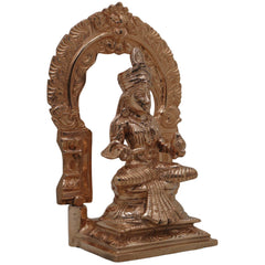 Bronze Annapurneshwari Annapurna Devi Idol | Traditional Panchaloha South Indian Parvati Sculpture for Home Temple Decor, Gold, 7 Inch, 1 Piece