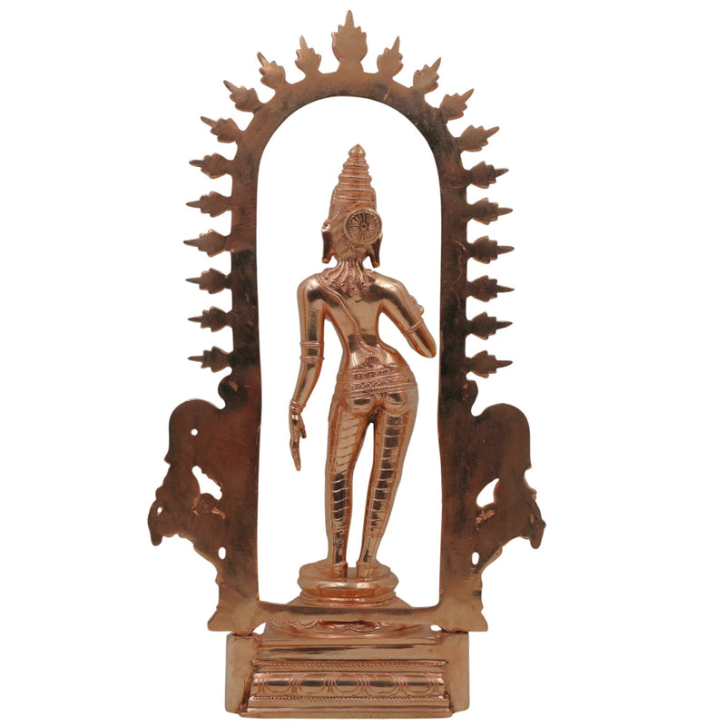Bronze Parvati Gauri Uma Mahagauri Shakti Girija Ambika Devi Idol | Handcrafted Panchaloha Kanchu Chembu Chola Art Murti for Home Temple Decor, Gold, 15.5 Inch, 1 Piece