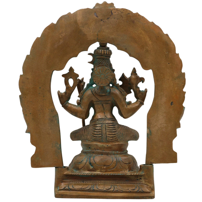 Bronze Kamakshi Devi Idol | Kanchi Kamakshi Amman Tripura Sundari Parameshwari Statue | Traditional South Indian Handmade Kamakshi Murti for Home Temple Decor, Brown, 5.5 Inch, 1 Piece