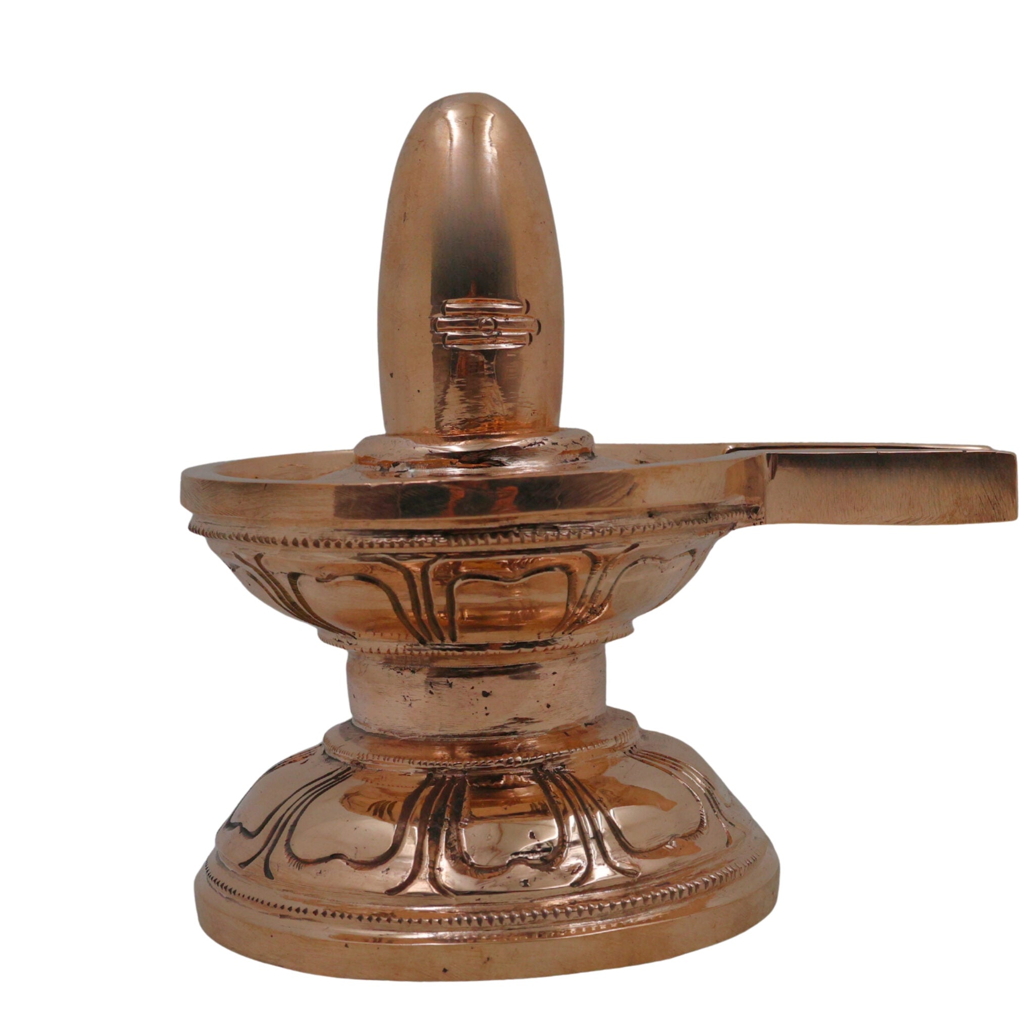 Bronze Shivalingam Shivling | Panchaloha Lingam Mahalingam Jyotirlinga Idol | Traditional Handcrafted Shiva Pindi Banalinga Sculpture for Pooja Room and Temple Decor, Gold, 5.5 Inch, 1 Piece