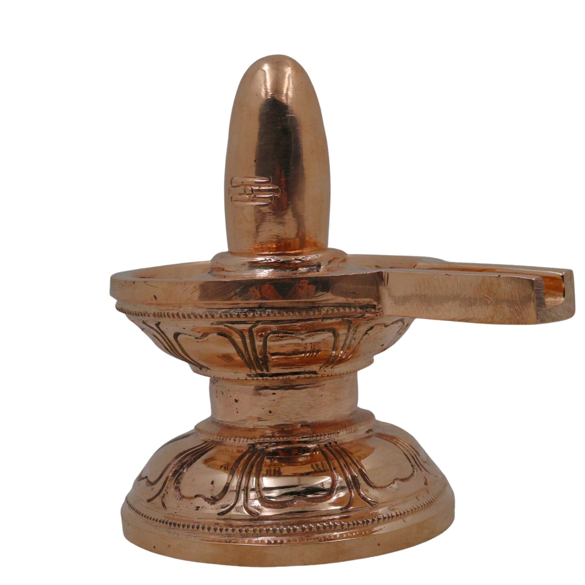 Bronze Shivalingam Shivling | Panchaloha Lingam Mahalingam Jyotirlinga Idol | Traditional Handcrafted Shiva Pindi Banalinga Sculpture for Pooja Room and Temple Decor, Gold, 5.5 Inch, 1 Piece