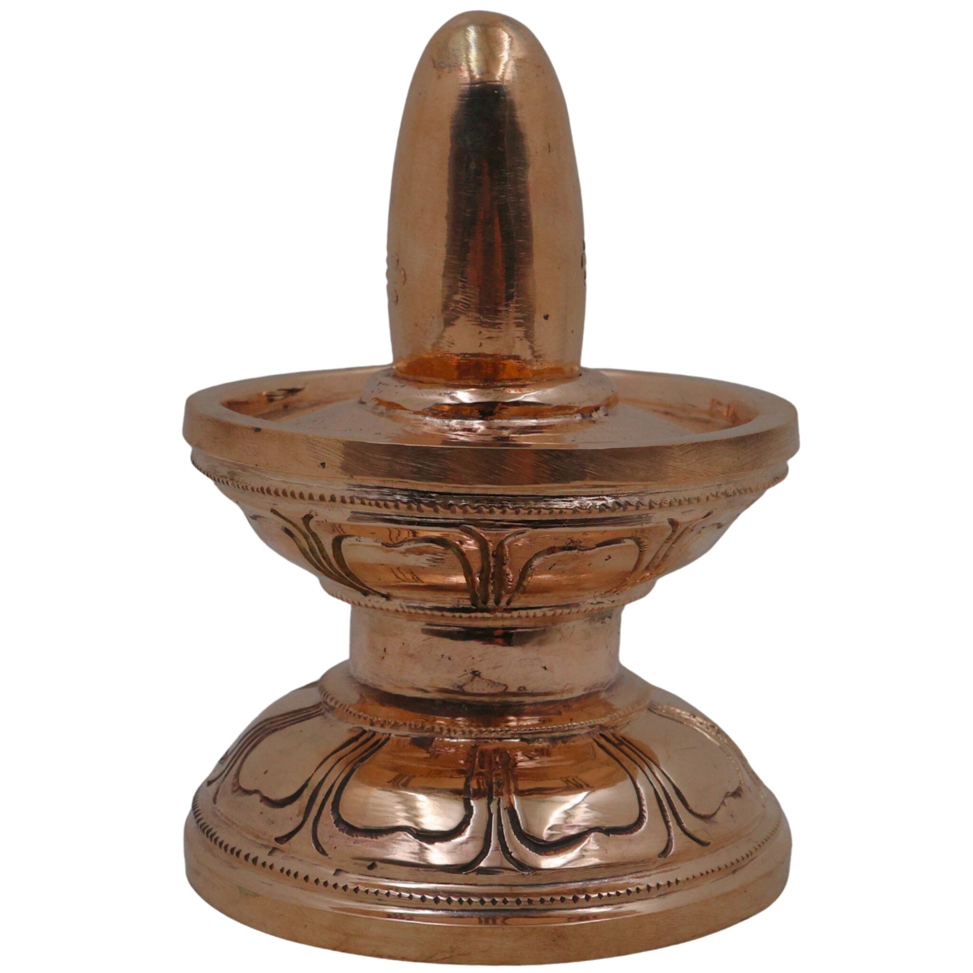 Bronze Shivalingam Shivling | Panchaloha Lingam Mahalingam Jyotirlinga Idol | Traditional Handcrafted Shiva Pindi Banalinga Sculpture for Pooja Room and Temple Decor, Gold, 5.5 Inch, 1 Piece