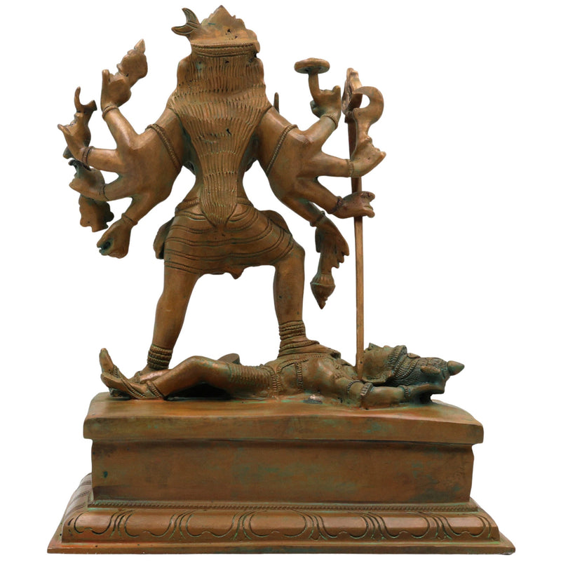 Bronze Maha Kali Idol Mahakali Kalika Dakshina Kali Shyama Kali Chamunda Bhadrakali Amman Kotravai Statue | Handcrafted Panchaloha Shakti Devi Sculpture for Home Temple Decor, Brown, 12.5 Inch, 1 Piece
